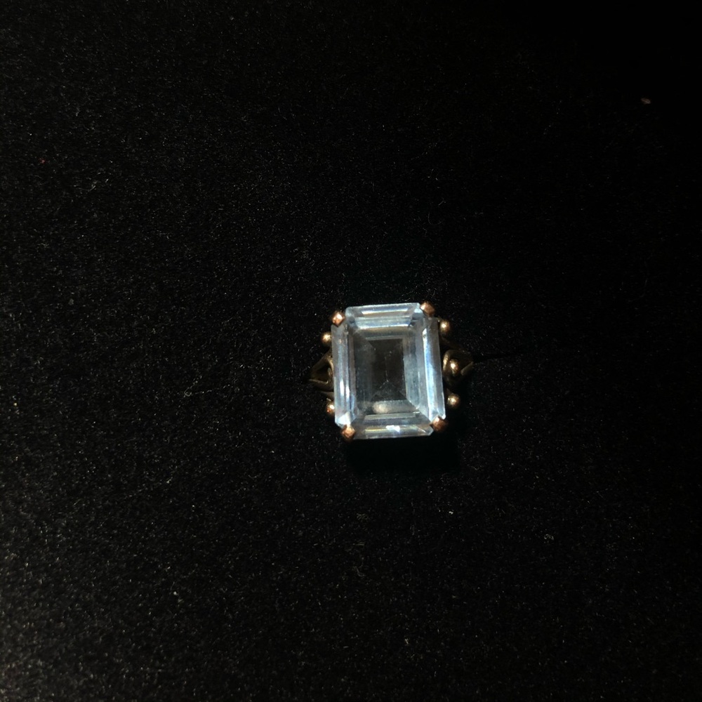 Vintage Large Sky Blue Stone on Bronze